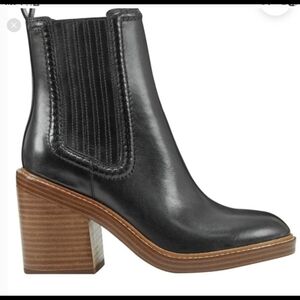 Marc Fisher Black Leather Heeled Boots